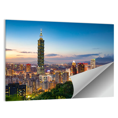 Taipei Skyline at Dusk Wall Art