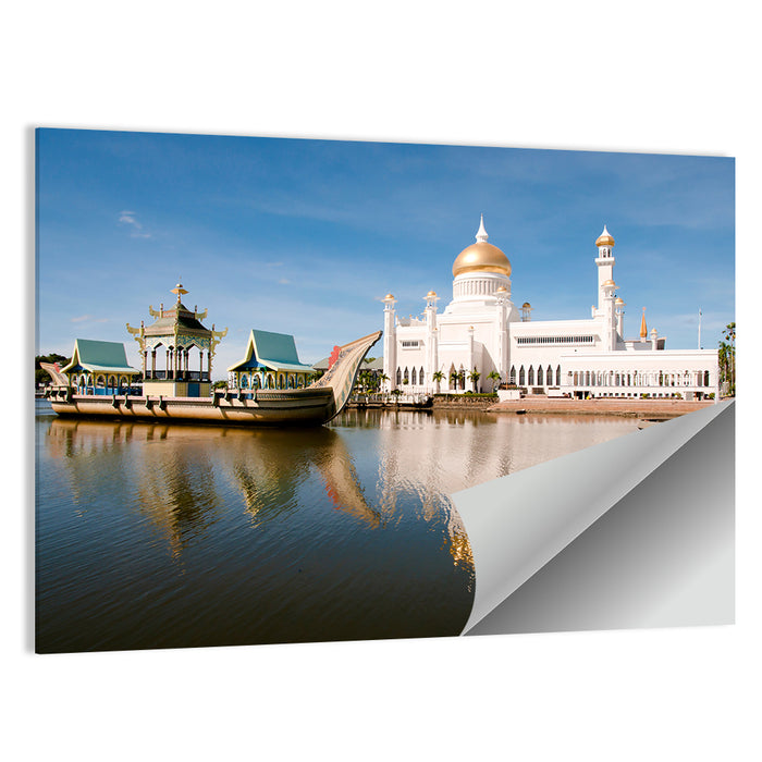 Sultan Omar Ali Saifuddien Mosque Reflection Wall Art as a poster print