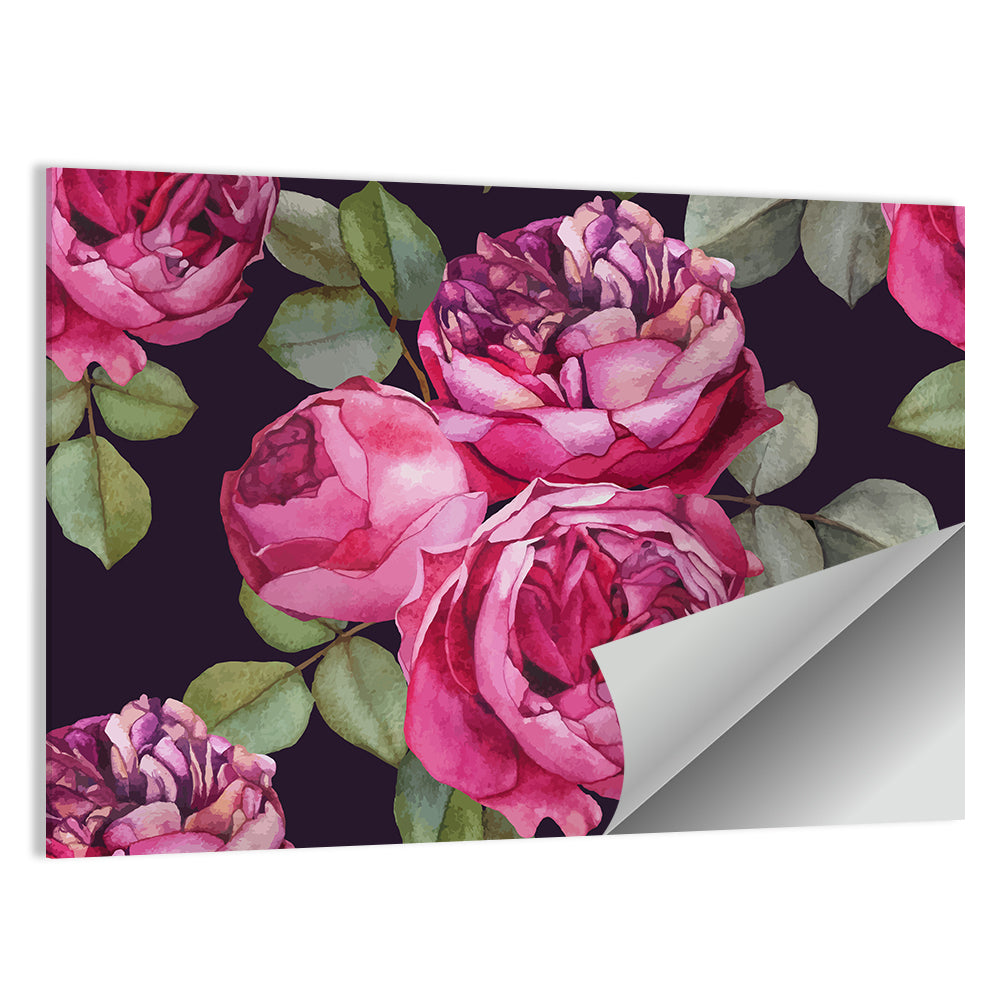Pink Watercolor Roses Wall Art