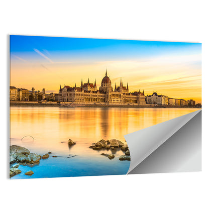 Budapest Parliament at Golden Hour Wall Art