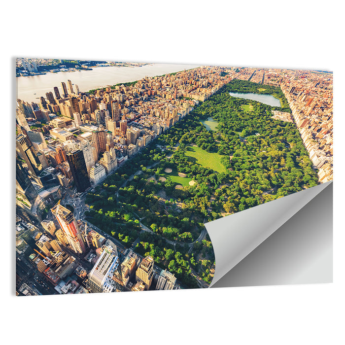 Manhattan Aerial Over Central Park Wall Art as a poster print