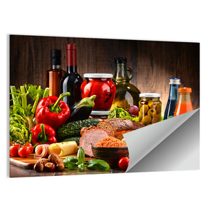 Organic Food Products Composition Wall Art