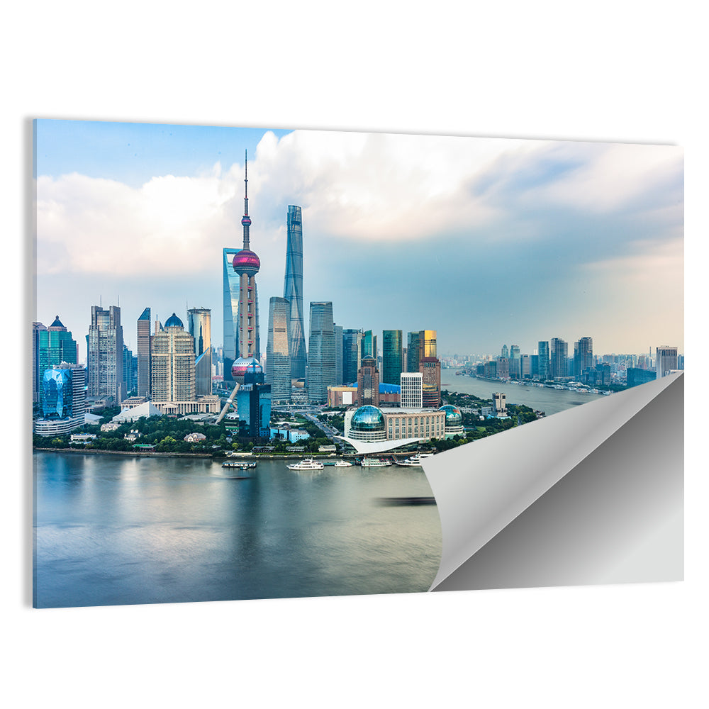 Shanghai Bund Skyline with Oriental Pearl Tower Wall Art