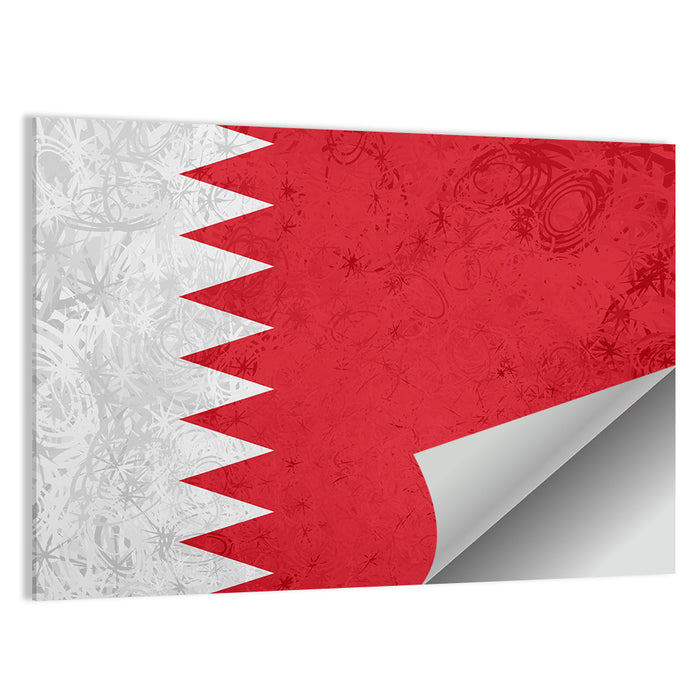 Bahrain Flag with Serrated Edge Wall Art as a poster print