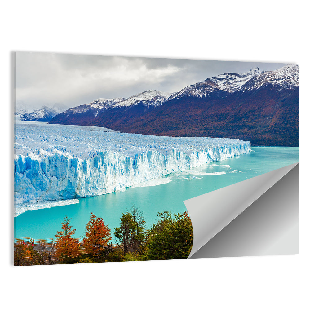 Perito Moreno Glacier with Autumn Foliage Wall Art