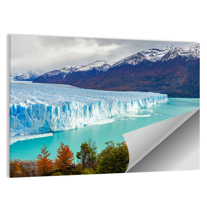 Perito Moreno Glacier with Autumn Foliage Wall Art as a poster print