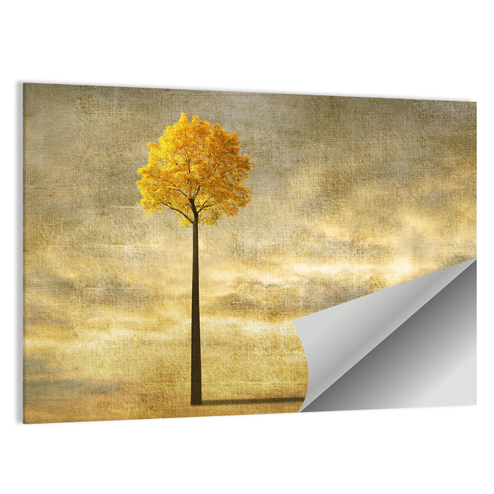 Solitary Tree at Golden Hour Wall Art