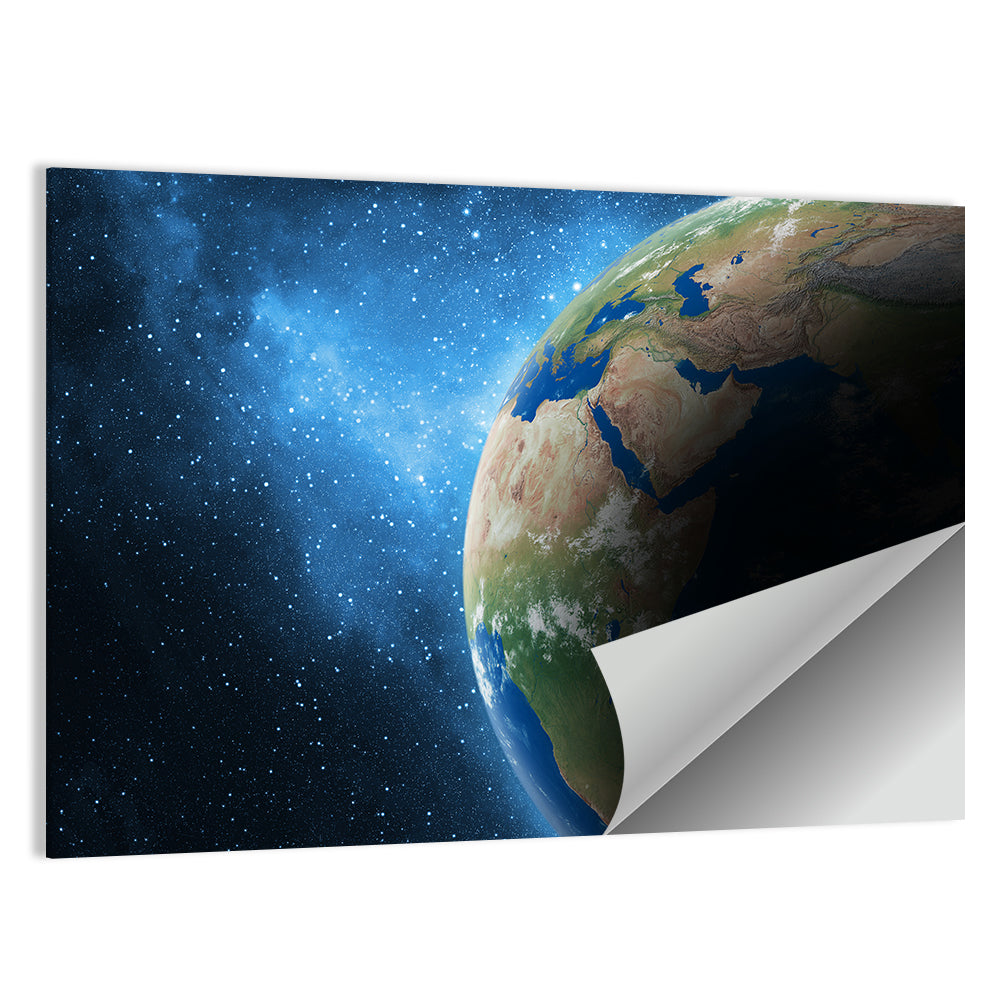 Earth and Galaxy Closeup Wall Art