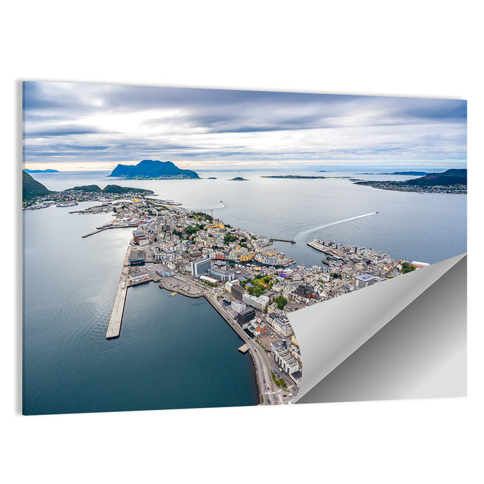 Aksla View Over Ålesund Harbor Wall Art as a poster print