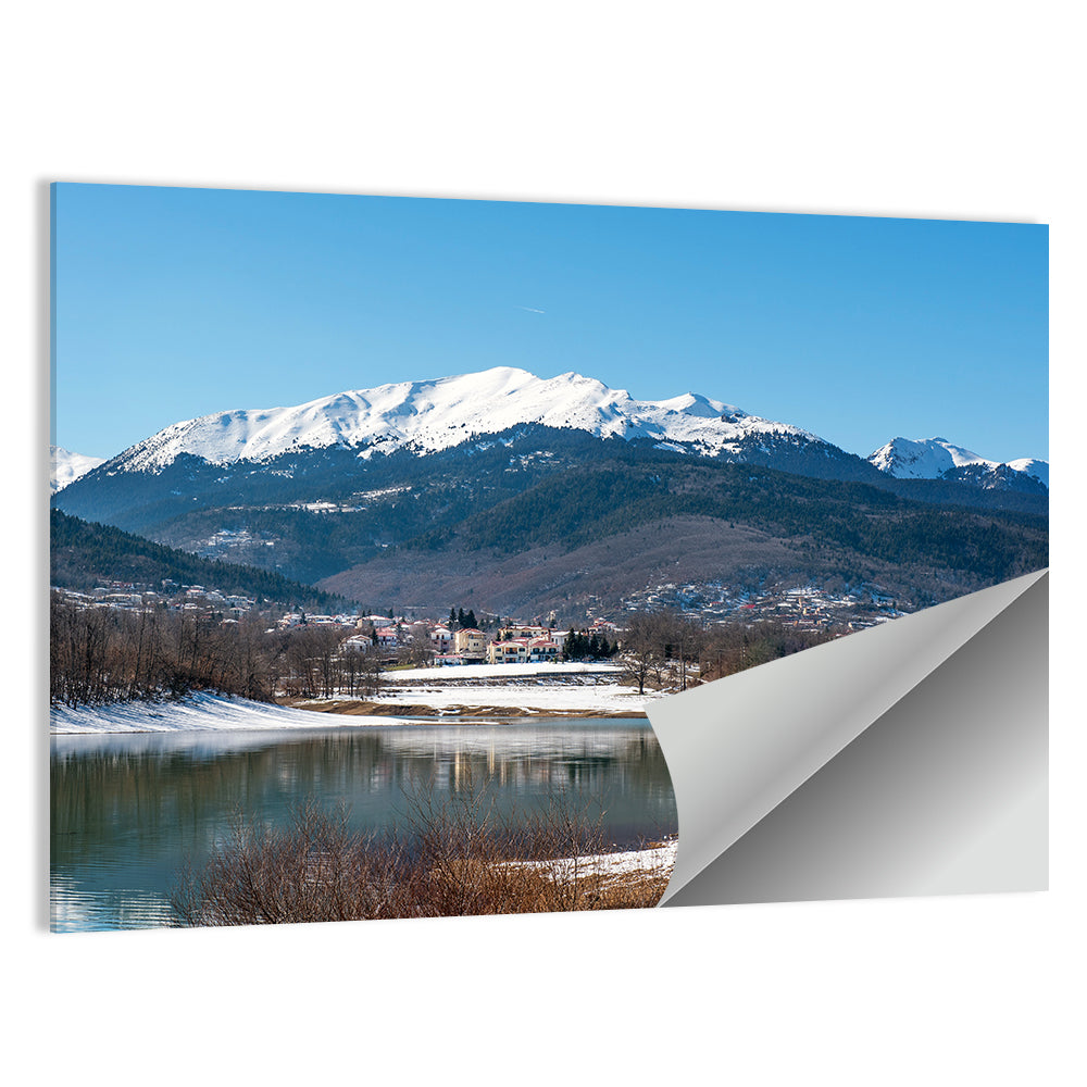 Lake Plastira Winter Landscape Wall Art