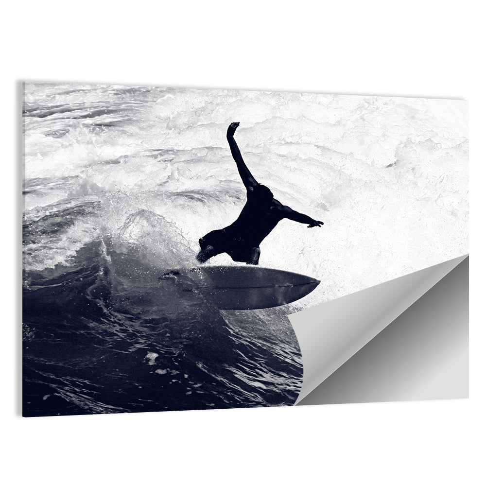 Dog Surfer Riding Waves Wall Art