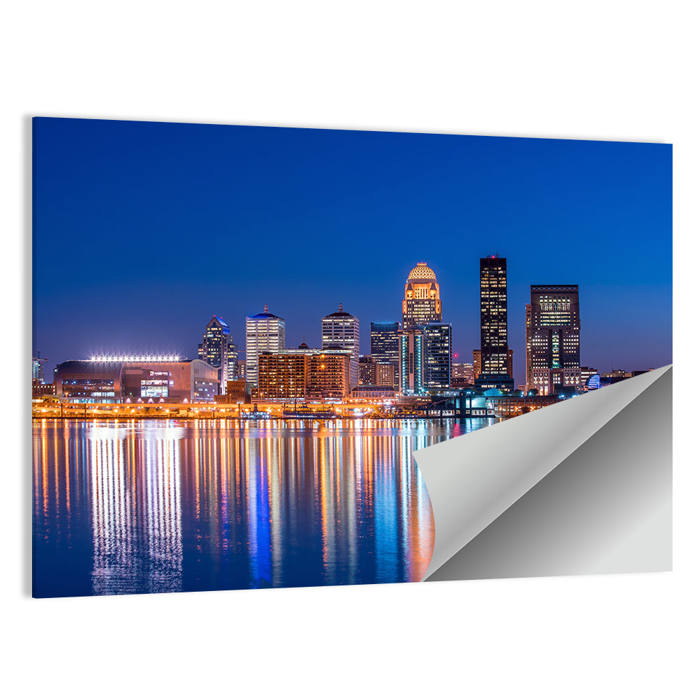 Downtown Louisville Skyline at Night Wall Art