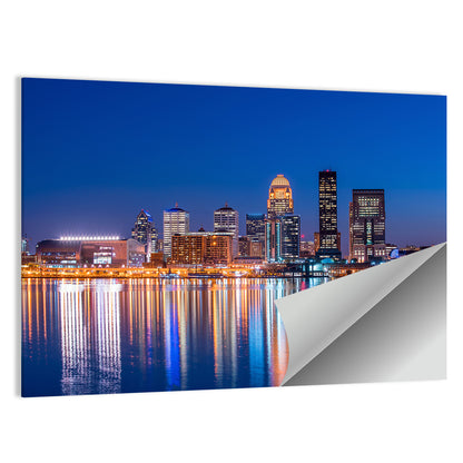 Downtown Louisville Skyline at Night Wall Art