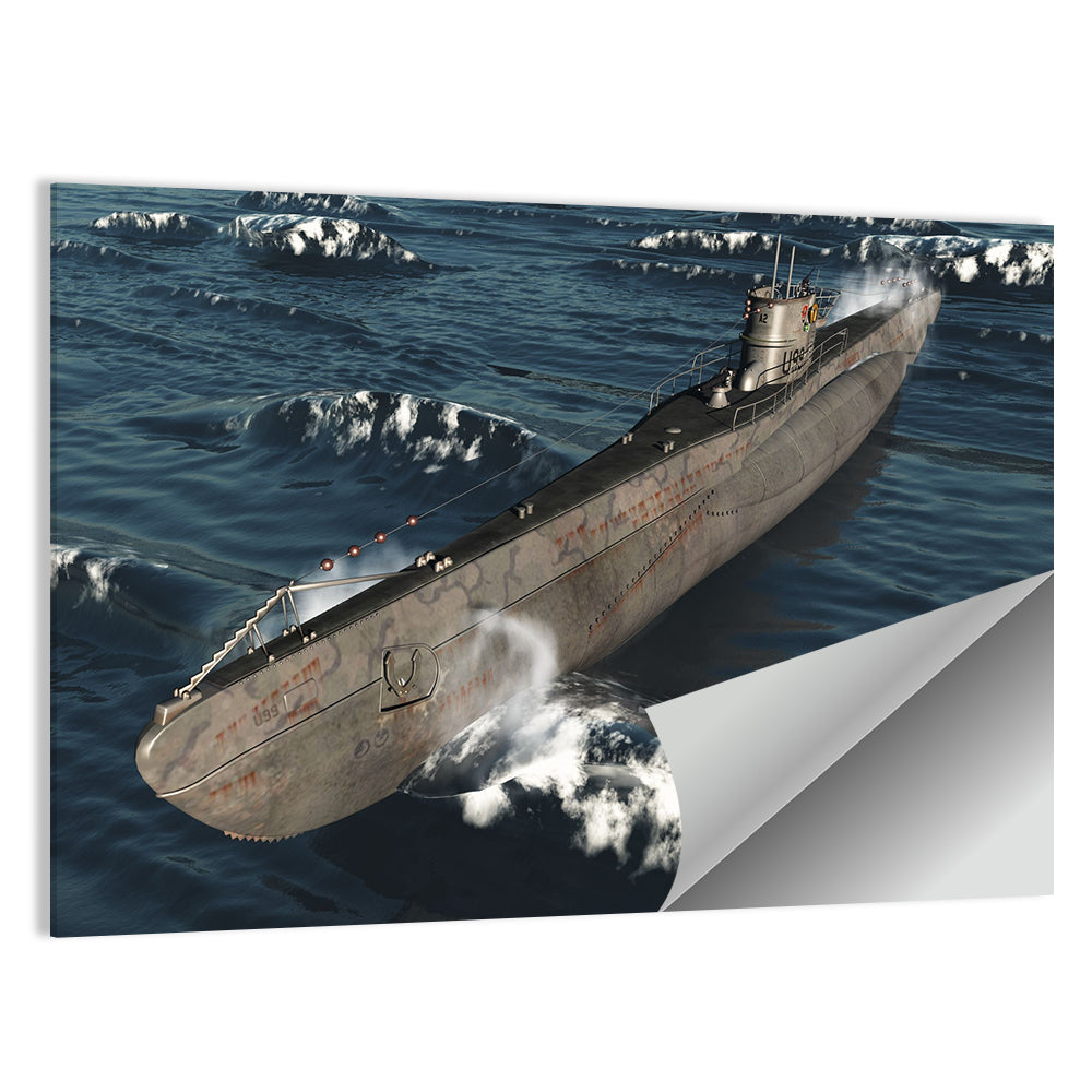 U-99 German Submarine at Sea Wall Art