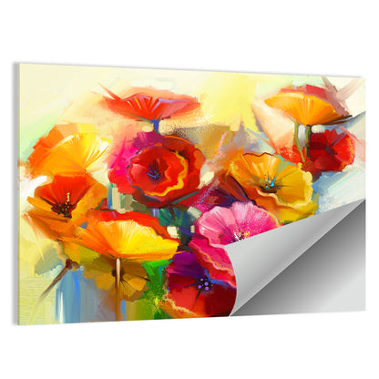 Impasto Poppy Bouquet Wall Art