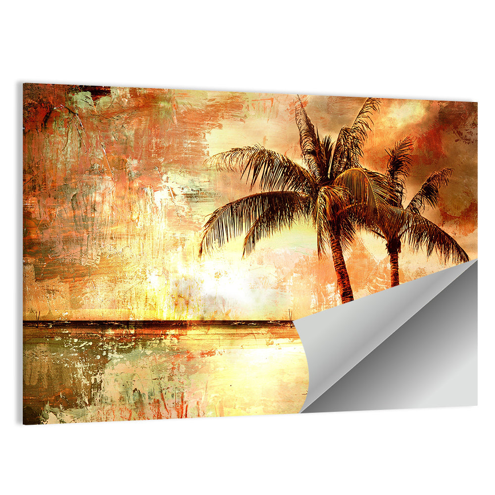 Tropical Beach Sunset Wall Art