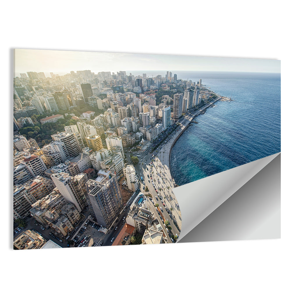 Beirut Corniche Aerial View Wall Art