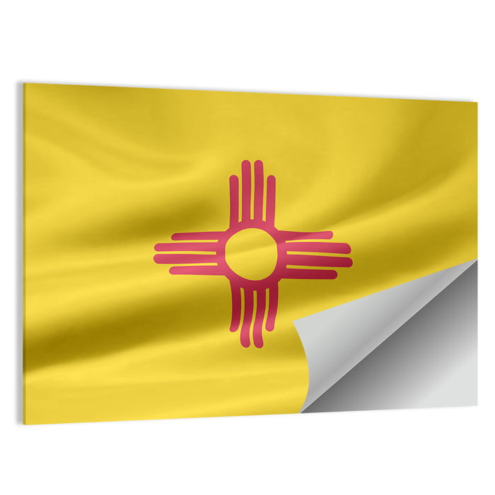 New Mexico Flag with Zia Symbol Wall Art as a poster print
