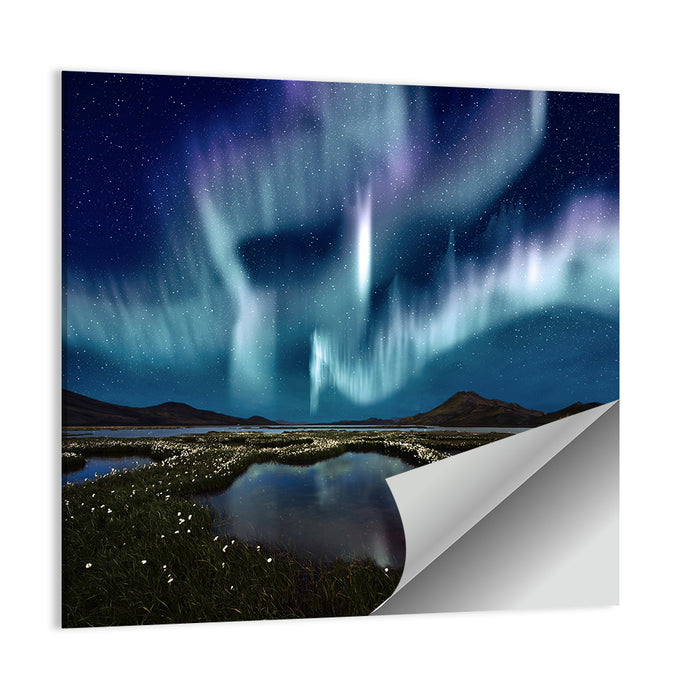Icelandic Aurora Reflection Wall Art as a poster print