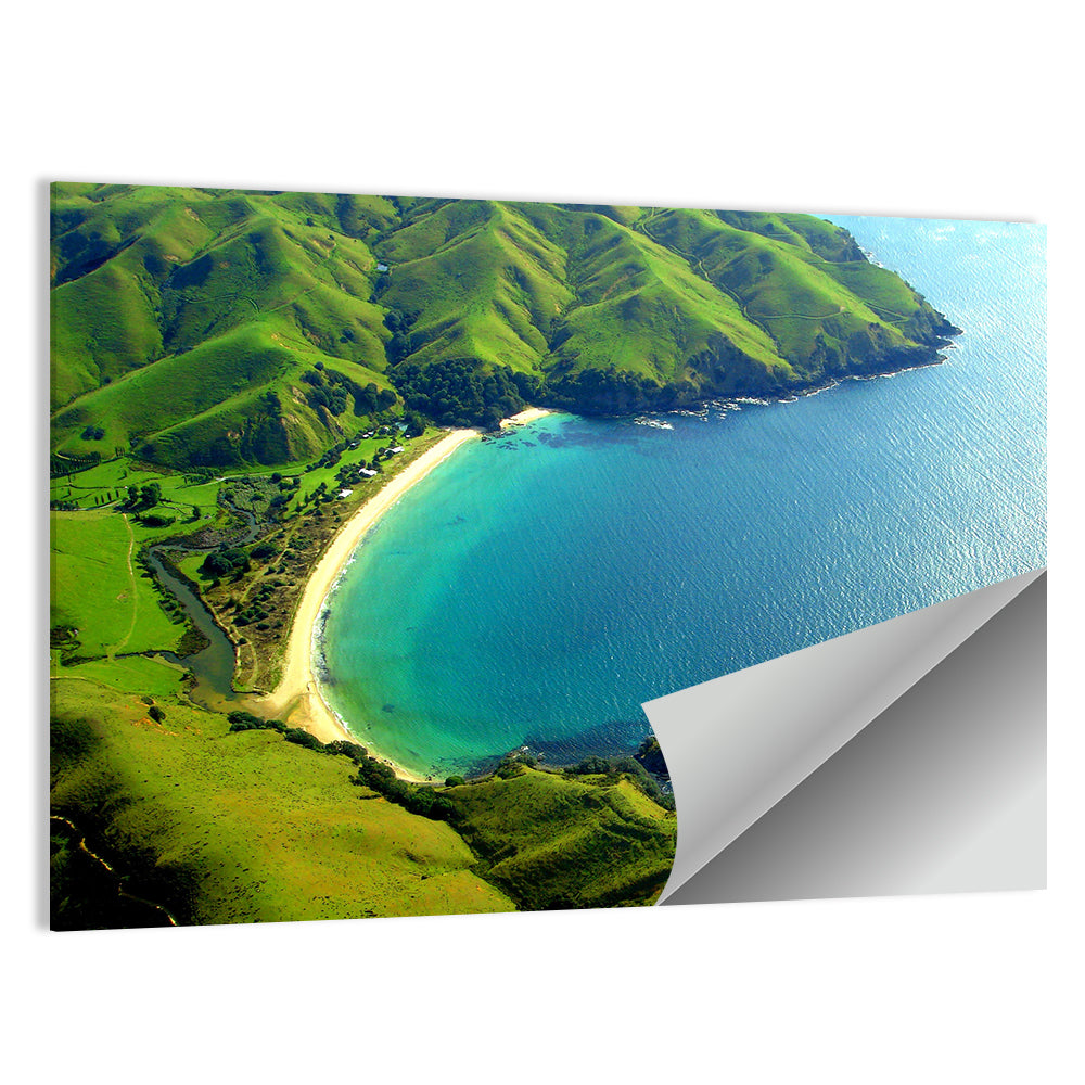 Taupo Bay Aerial View Wall Art