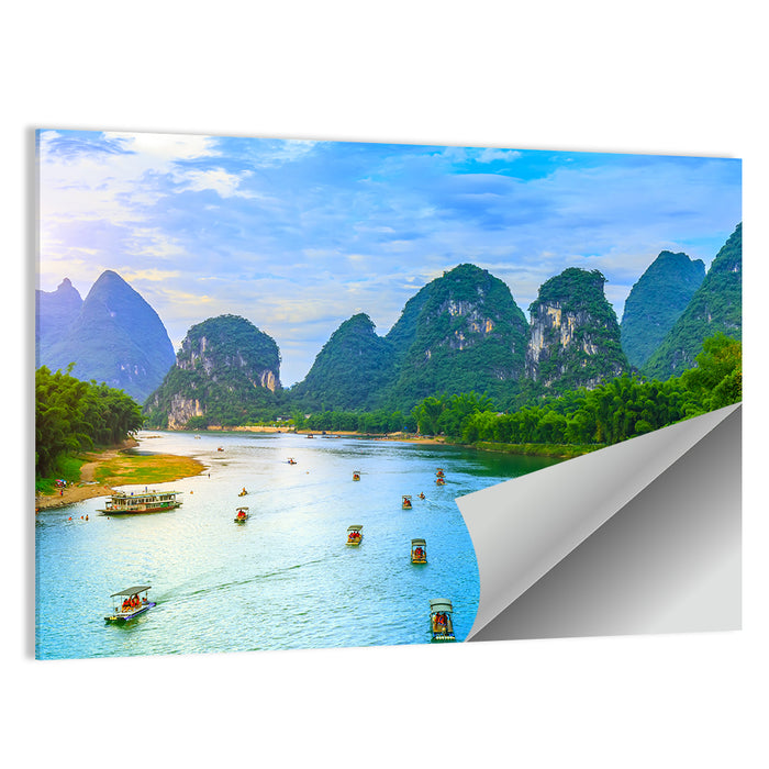 Li River at Yangshuo, Guilin Wall Art as a poster print