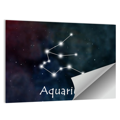 Aquarius Constellation Star Map Wall Art