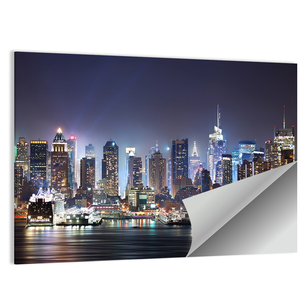 Manhattan Night Skyline Wall Art