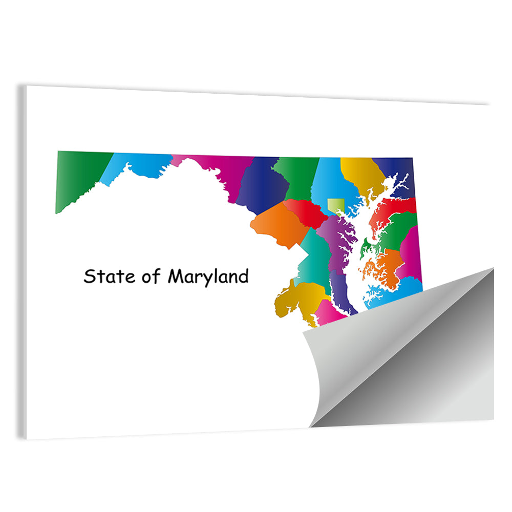 Maryland County Map Wall Art