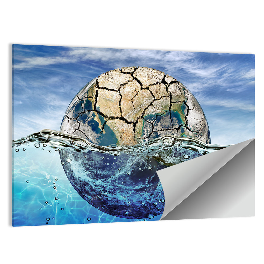 Half-submerged Planet Concept Wall Art