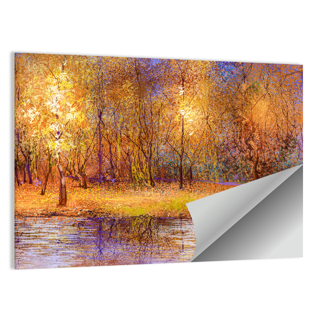Autumn Lake Reflection Wall Art