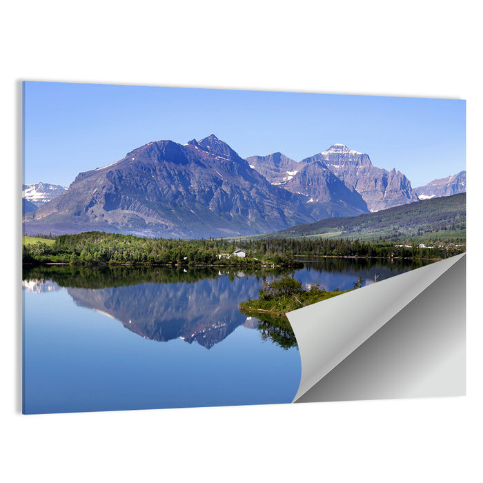 Glacier National Park Lake Reflection Wall Art as a poster print