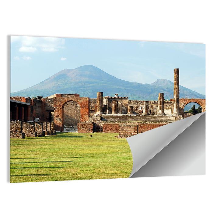 Pompeii Ruins with Mount Vesuvius Wall Art as a poster print