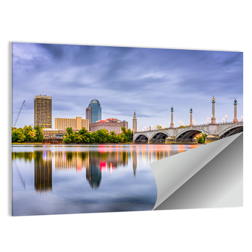 Springfield Skyline with Memorial Bridge Wall Art