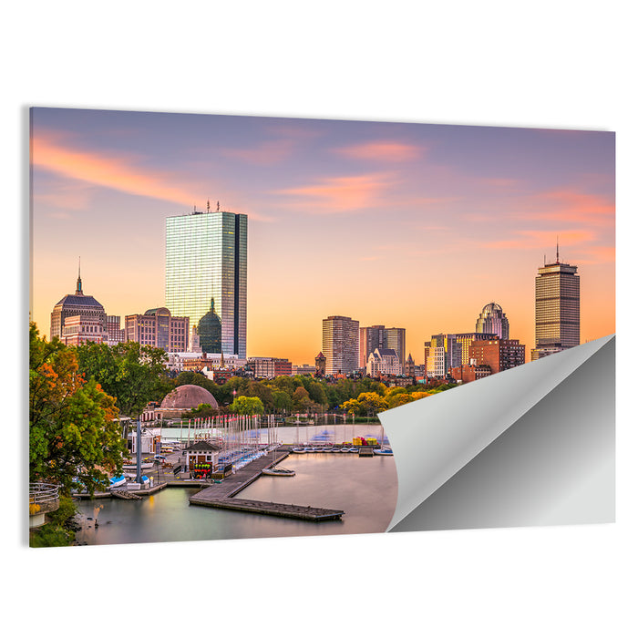 Boston Skyline at Sunset Wall Art as a poster print