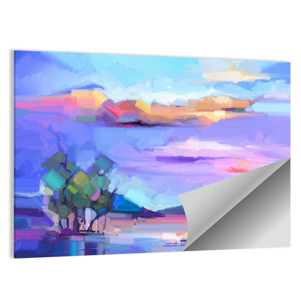 Dusk Lake Reflection Wall Art