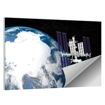 Space Station Above Antarctica Wall Art