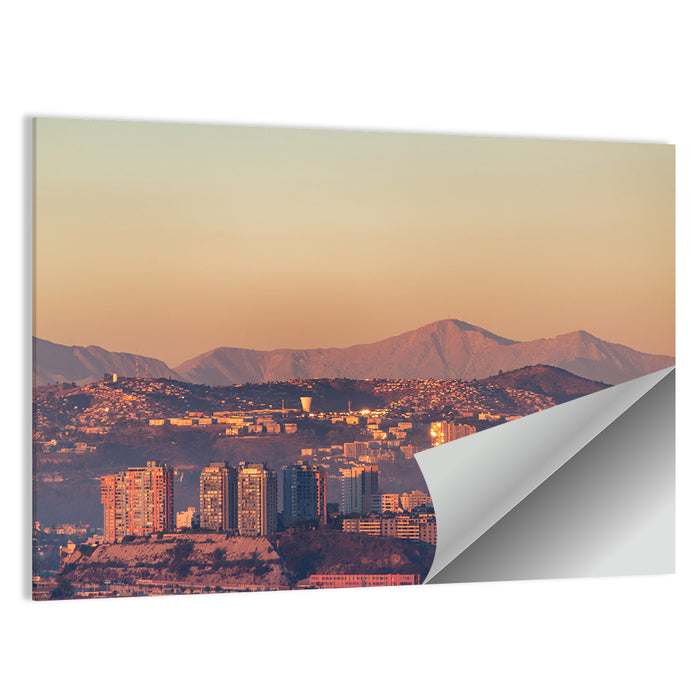 Valparaiso Hills at Golden Hour Wall Art as a poster print