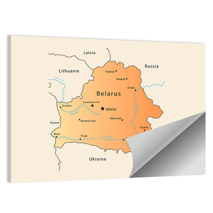 Belarus Cartographic Map Wall Art