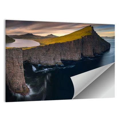 Sorvagsvatn Lake On Cliffs Of Vagar Island Wall Art