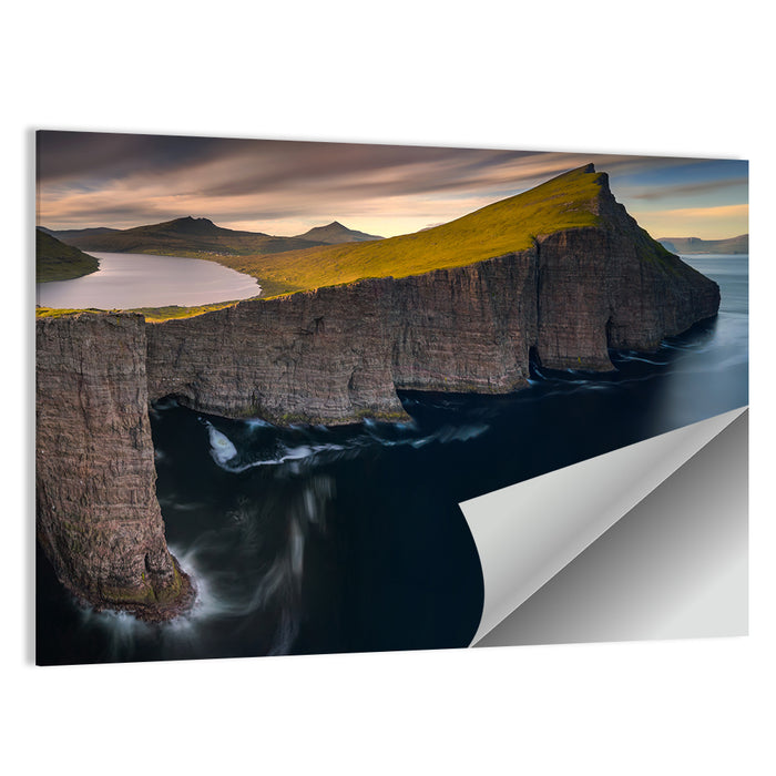 Sørvágsvatn Lake on Vagar Cliffs Wall Art as a poster print