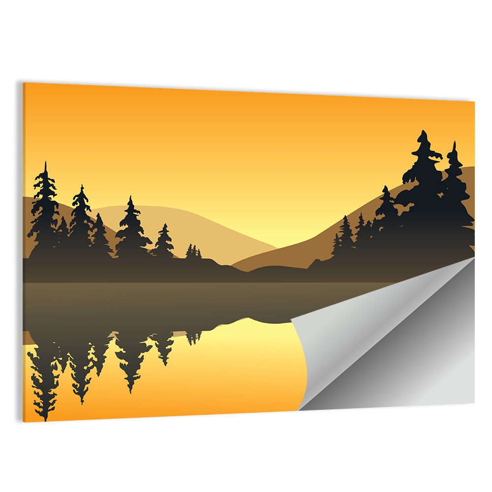 Evergreen Lake at Sunset Wall Art