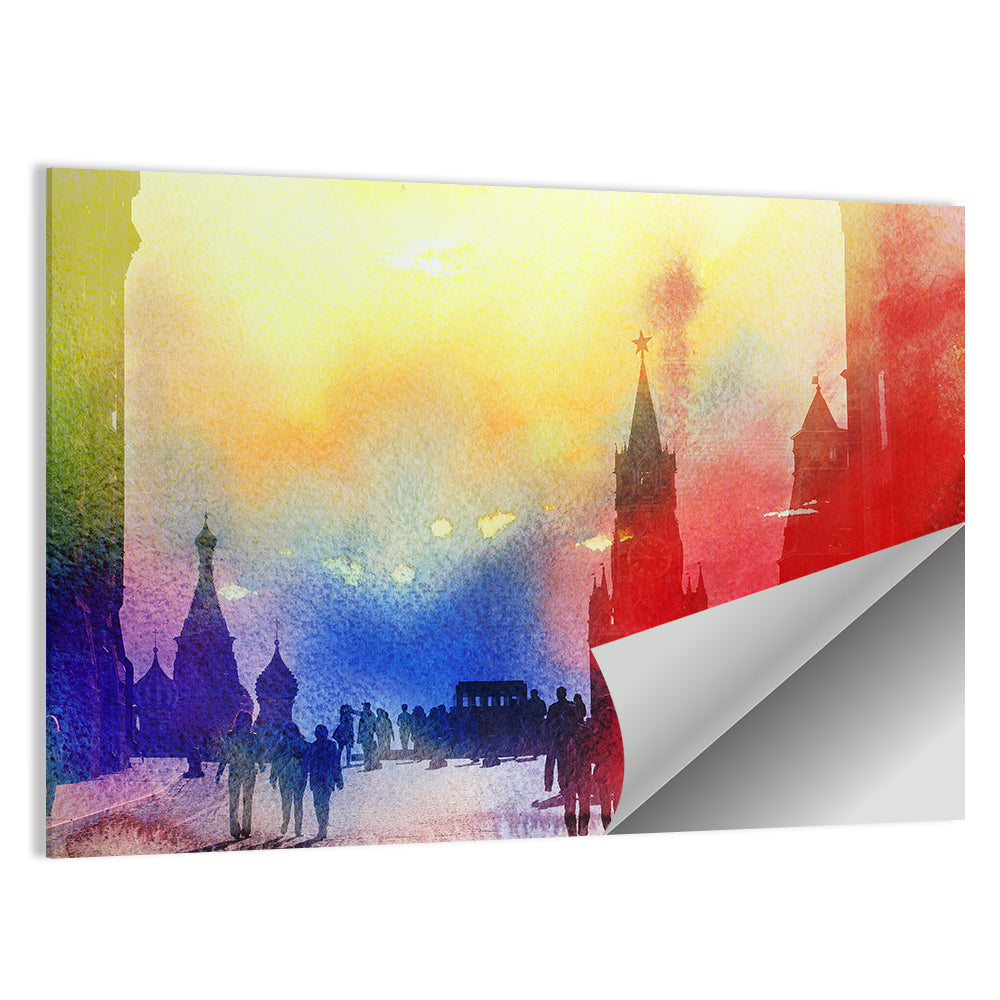 Colorful Moscow Kremlin at Dusk Wall Art
