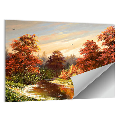 Winding Autumn River Wall Art