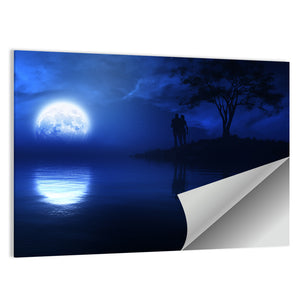 Loving Couple On Epic Fantasy Night Wall Art