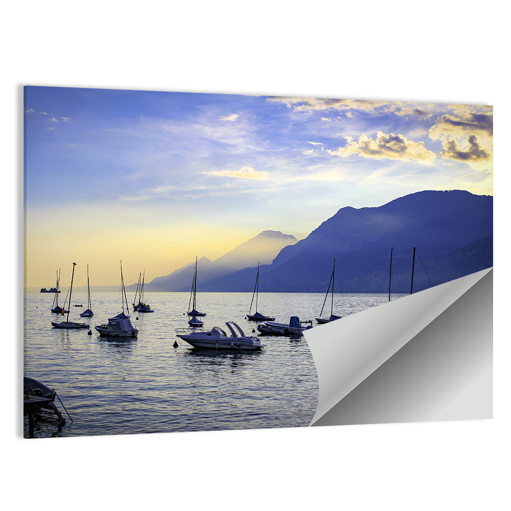 Lake Garda Harbor Sunset Wall Art