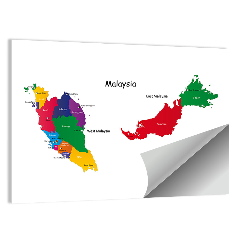 Two-part Malaysia Map Wall Art