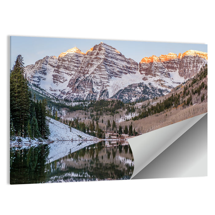 Maroon Bells Reflected on Maroon Lake Wall Art as a poster print