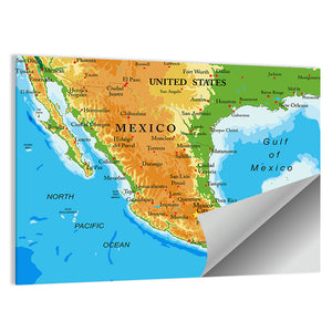 Mexico Relief Map Wall Art