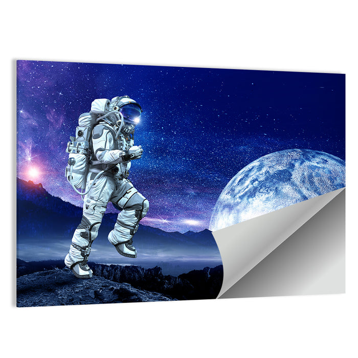 Running Astronaut Wall Art as a poster print