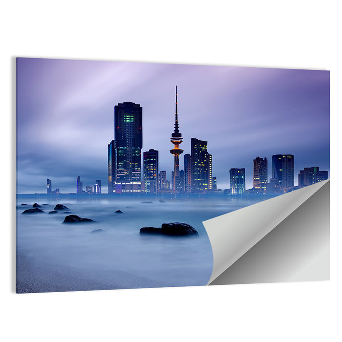 Kuwait City Skyline Wall Art as a poster print